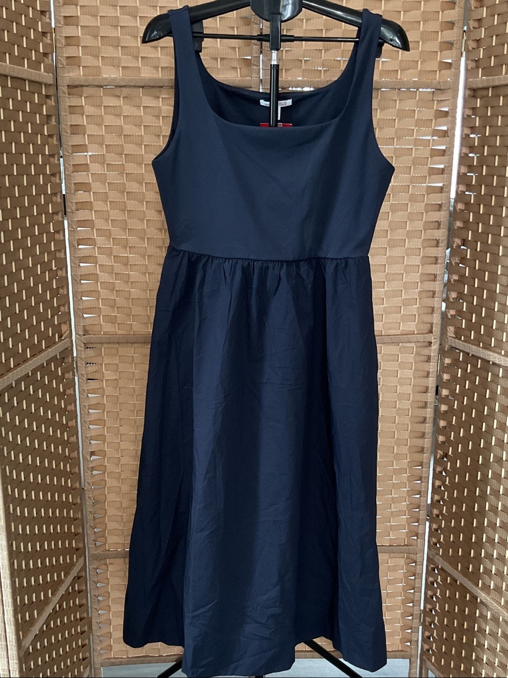 Mixed Media Scoop Neck Navy Maxi Dress - Edited by Hunter McGrady